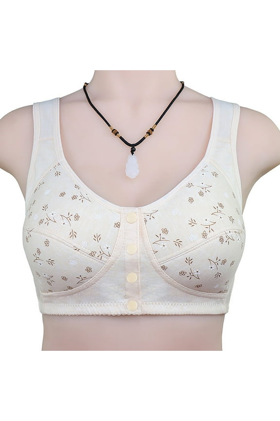 Wirefree Bras for Women ,Plus Size Front Closure Lace Bra Wirefreee Extra-Elastic Bra Active Yoga Sports Bras 36B-52B, Summer