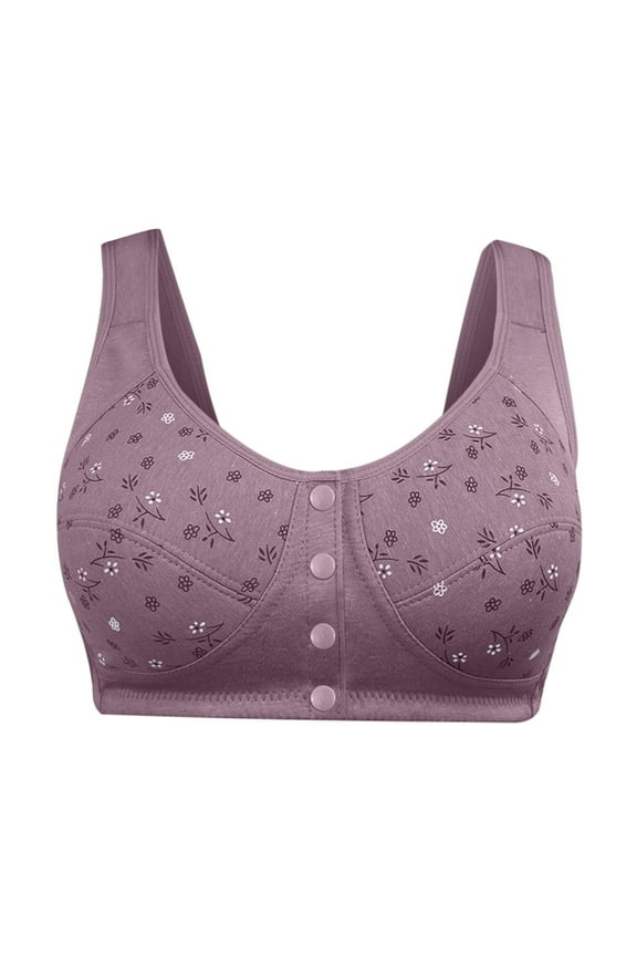 Wirefree Bras for Women ,Plus Size Front Closure Lace Bra Wirefreee Extra-Elastic Bra Active Yoga Sports Bras 36B-52B, Summer