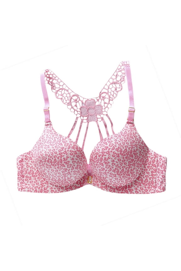 Wirefree Bras for Women ,Plus Size Front Closure Lace Bra Wirefreee Extra-Elastic Bra Adjustable Shoulder Straps Sports Bras 32B-42C, Summer