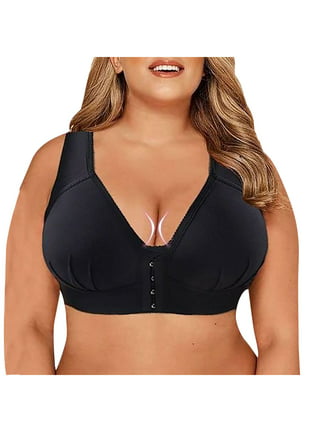 Strapless Bras For Women For Large No Steel Ring French Front Close T Back  Plus Size Seamless Unlined Large Bust Sports Bra 75B 