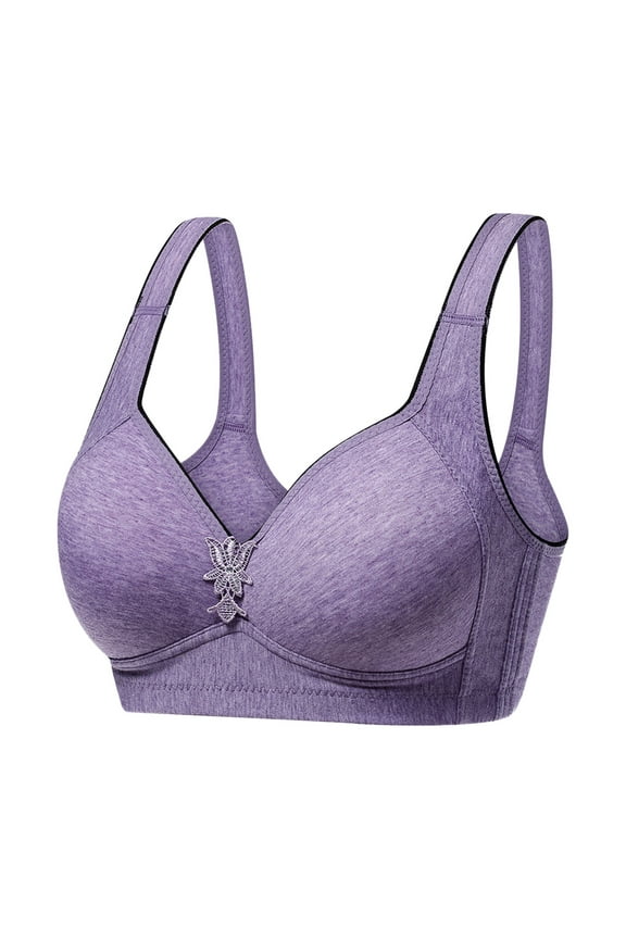 Wirefree Bras for Women ,Plus Size Lace Bra Wirefreee Extra-Elastic Bra Active Yoga Sports Bras 36C-42C, Summer