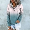 thumbnail image 1 of Ohufall Women's Fashion Hoodies Printed Long Sleeve Drawstring Lightweight Hooded Sweatershirt Blouse Casual Tops Button Loose Pullover Hoodies with Pocket Gifts, 1 of 5