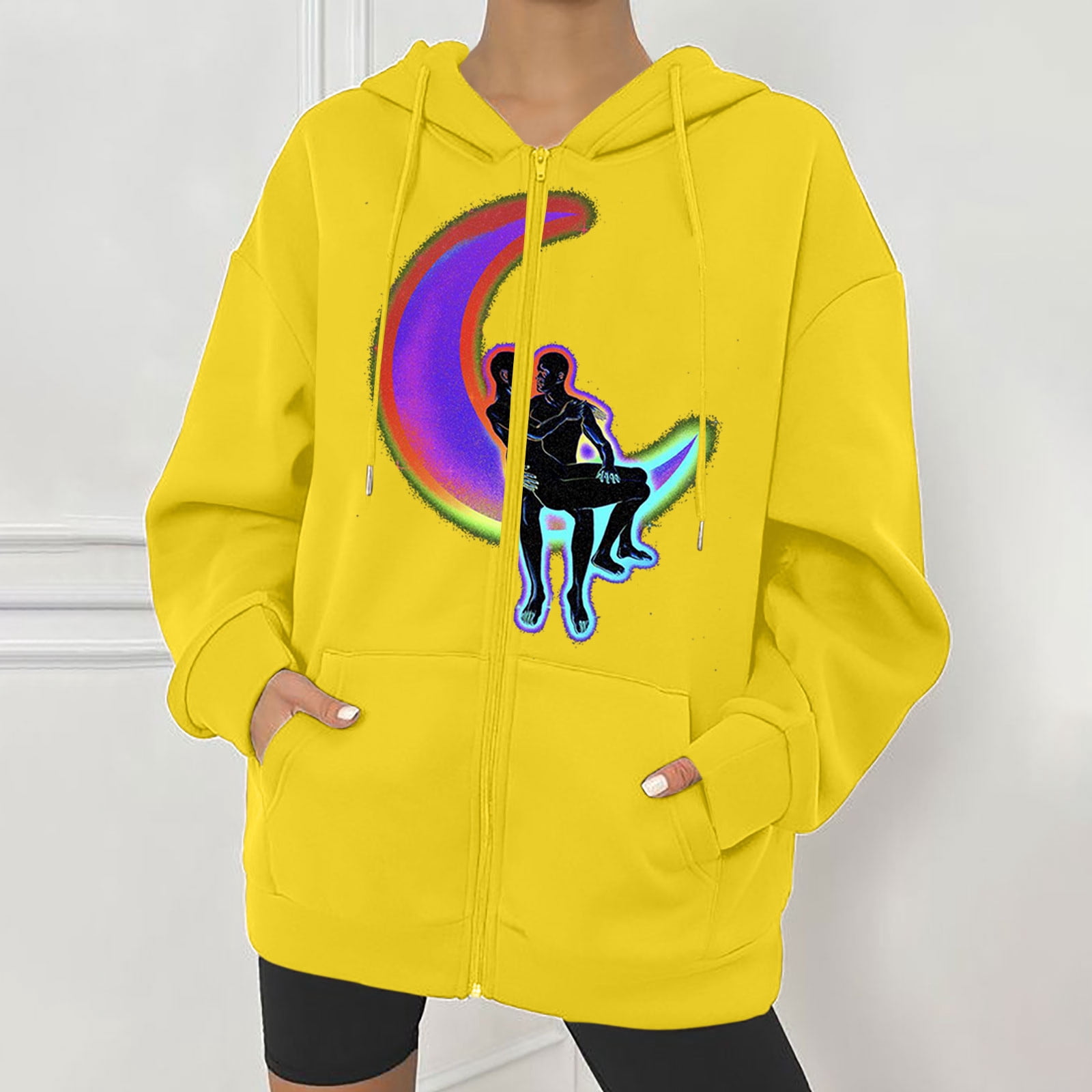 fluorescent zip up hoodie