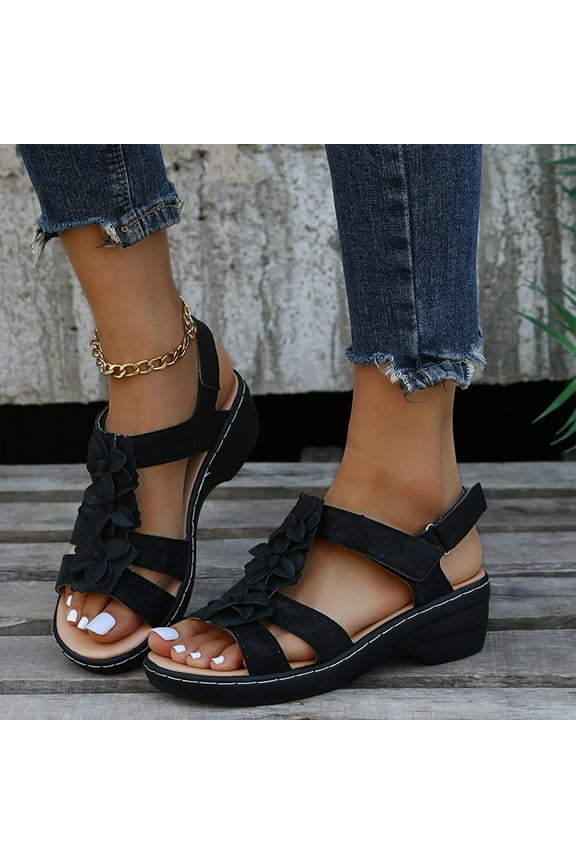 Womens Orthotic Sandals Clearance Othortic Sandals for Women Plantar Fasciitis Sandals with Arch Support Casual Summer Wedge Sandals for Comfortable Walking