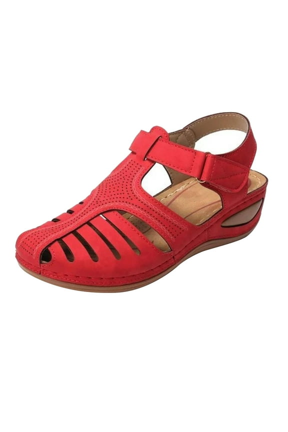 Womens Sandal Clearance Sale! Orthotic Sandals for Women Closed Toe Wedge Sandals for Plantar Fasciitis, Summer Sandals with Arch Support for Casual Beach Comfortable Wear