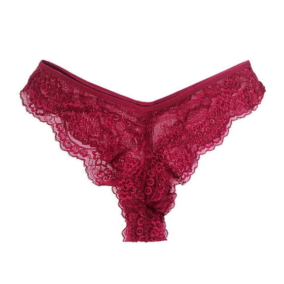 Ohufall Womens Underwear, Women Sexy Lace Lingerie Lingerie Thong Panties Ladies Cutout Panties Clearance