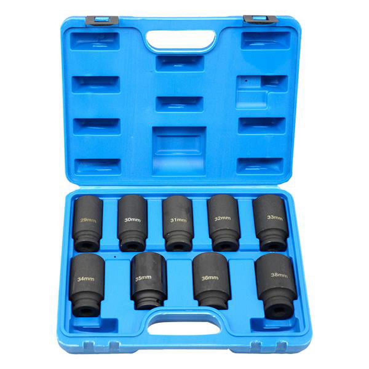Bornmio 9pcs Deep Impact Socket Set 1/2'' Drive Metric Axle