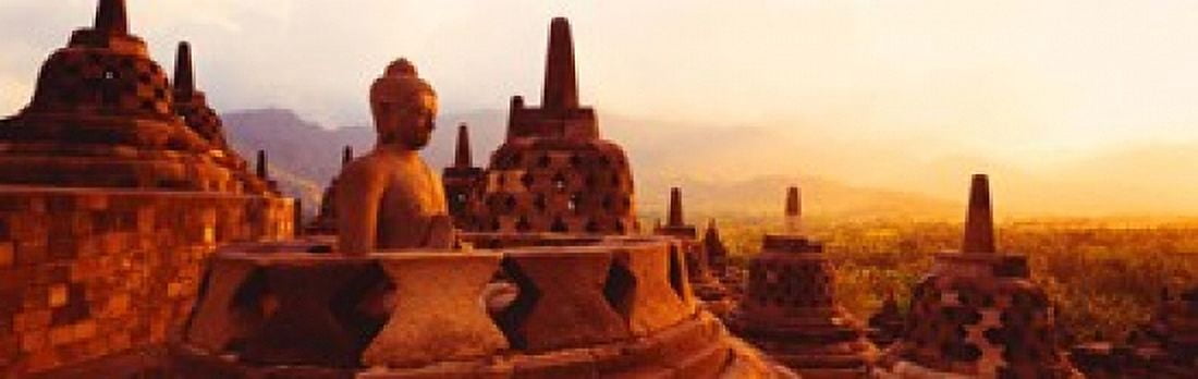 Borobudur Buddhist Temple Java Indonesia Canvas Art - Panoramic Images (18 x 6)