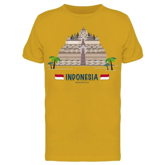 Borobudur Indonesia Landmark  T-Shirt Men -Image by Shutterstock, Male Large