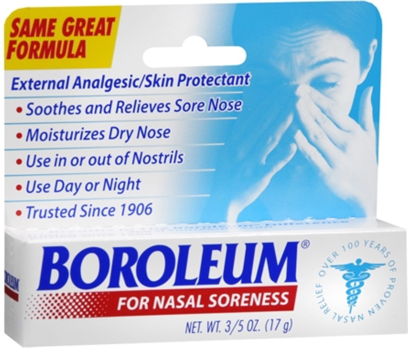 Boroleum Analgesic Ointment, Soothes & Relieves Sore Nose, 0.60oz, 3-Pack