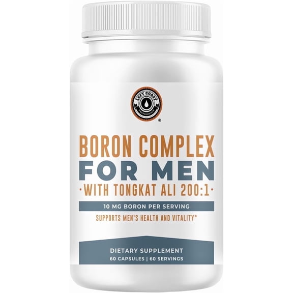 Left Coast Performance Boron Supplement with Tongkat Ali Dietary Supplements for Men, 60 Count