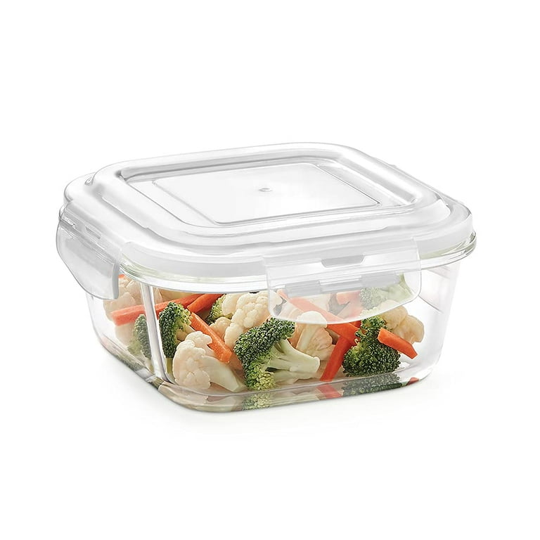 Borosil Klip N Store Glass Storage Containers for Kitchen with Air-Tight  Lids, Microwave & Oven Safe, Rectangular, Set of 2 (370 ml, 370 ml), Clear