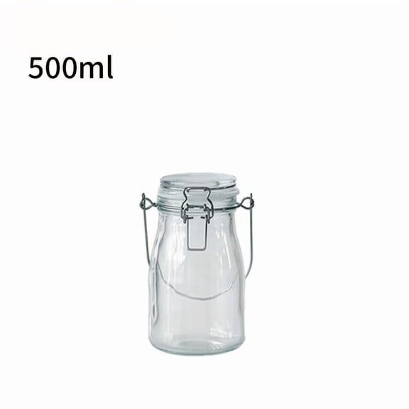 Borosilicate Glass Airtight Storage Jars with Silicone Seal  Leakproof Reusable Bottles for Juices, Teas, Syrups, Cold Brew & Dry Goods  Stackable Kitchen Organizer for Pantry, Fridge, Office & Caf