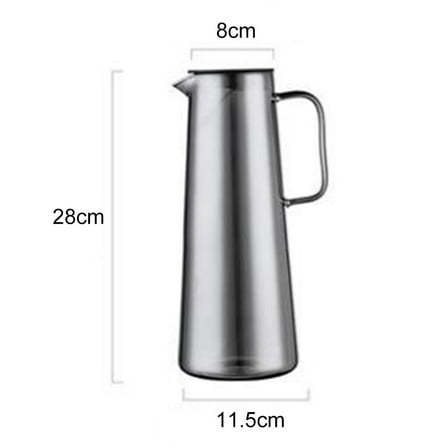 Borosilicate Glass Carafe With Lid - Heat Resistant Water Pitcher for Hot & Cold Beverages, Dishwasher Safe (Amber, Gray)