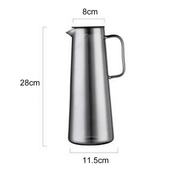 Borosilicate Glass Carafe With Lid - Heat Resistant Water Pitcher for Hot & Cold Beverages, Dishwasher Safe (Amber, Gray)