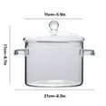 thumbnail image 1 of Borosilicate Glass Cooking Pot with Cool Handles - 1.5QT Stovetop Safe Saucepan for Induction/ Gas/ Electric | Microwave & Oven Safe Soup Pot with Lid, 1 of 9