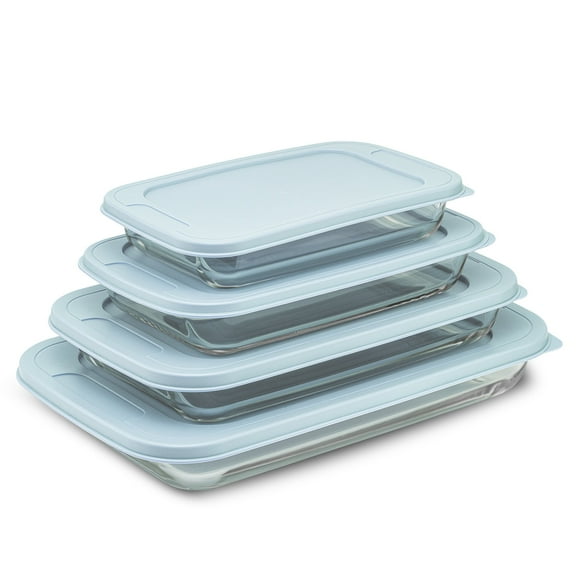Borosilicate Glass Oven Dishes with Lids - Powder Blue