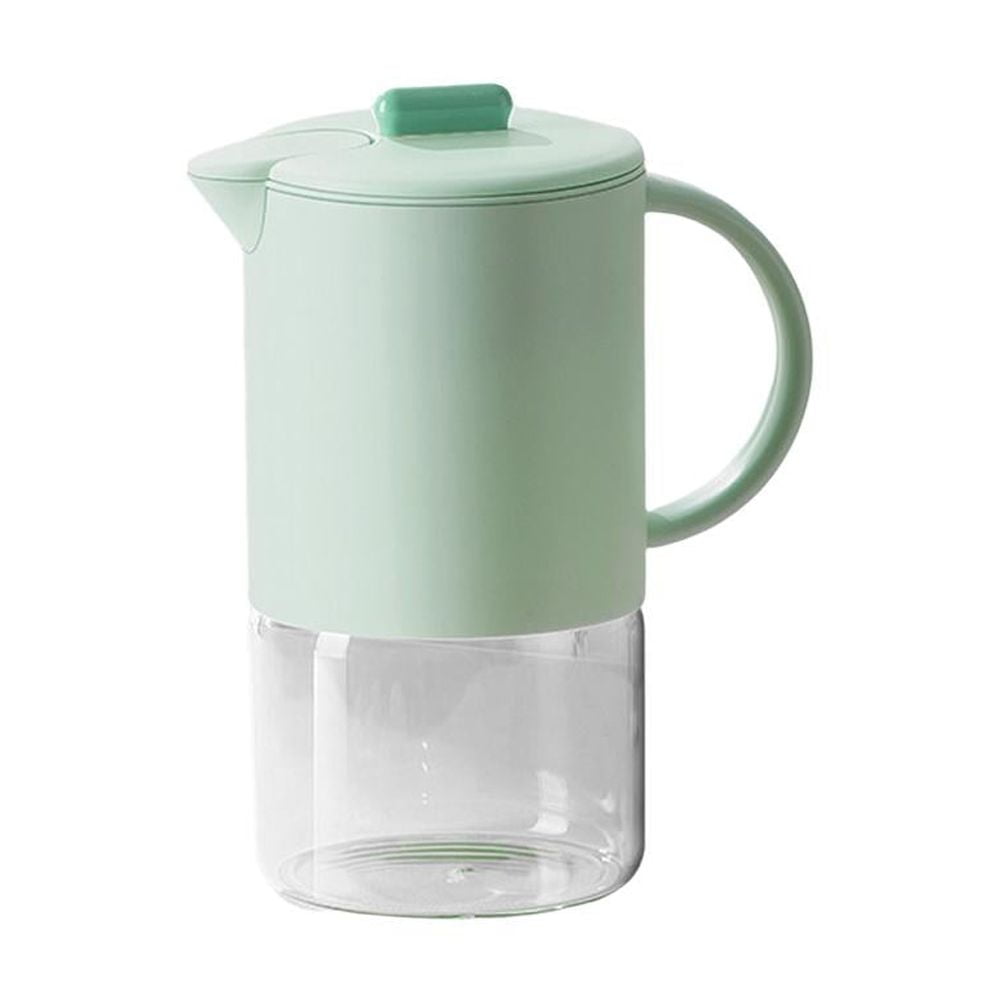 Borosilicate Glass Pitcher with Lid, Thermal Shock Resistant Glass Jug with Plastic Shell, for Iced Tea, Juice, Infused Water