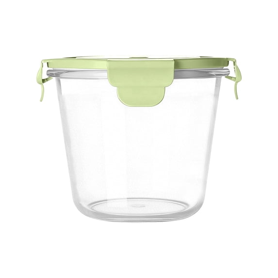 Borosilicate Glass Soup Storage Container With Airtight Lid, 750ml Round Food Prep Bowl For Meal Prep, Microwave Oven Freezer Safe, Leak Proof For Lunch, Matcha Green