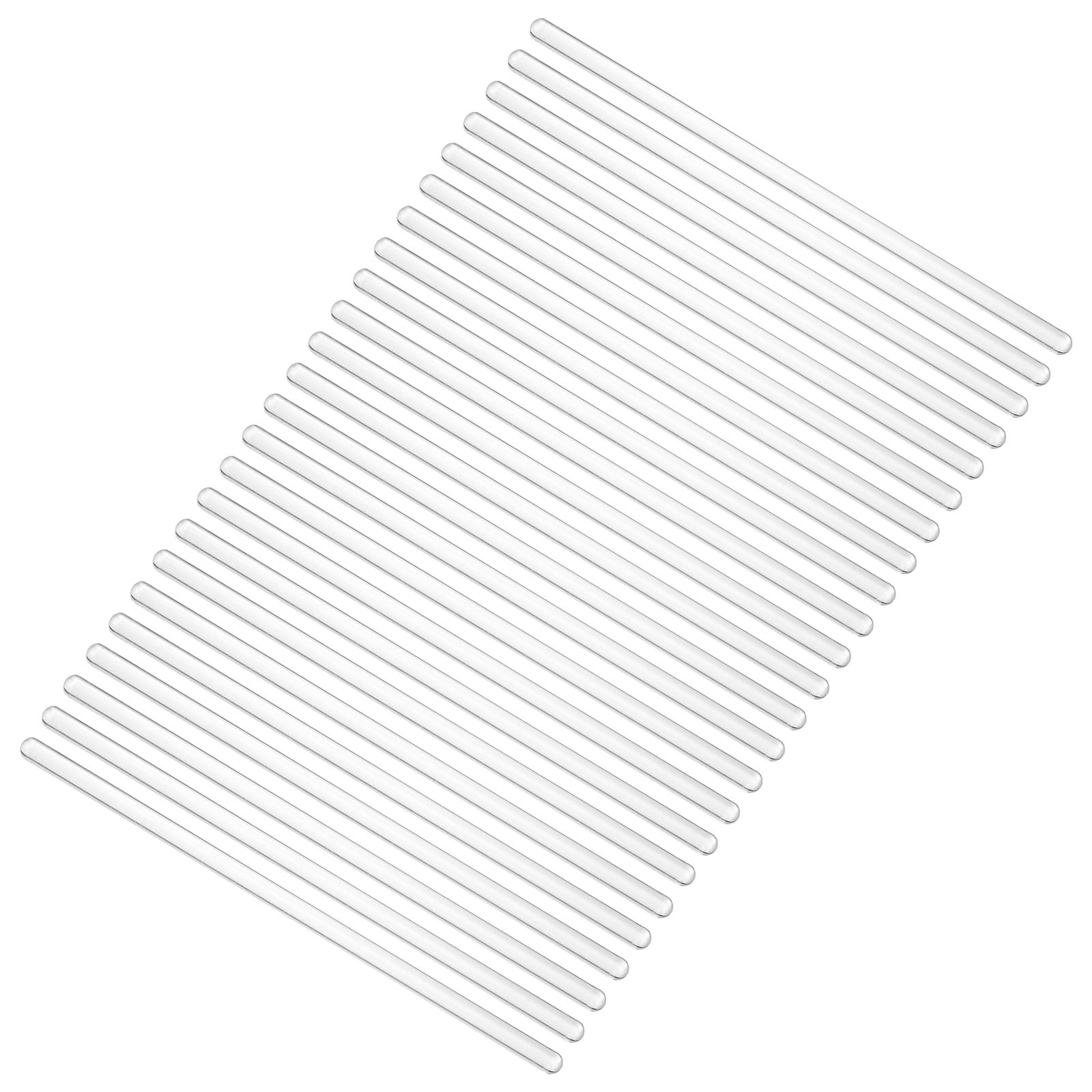 Borosilicate Glass Stick, 7.87inch 6mm Diameter Glass Stirring Rod 24Pcs