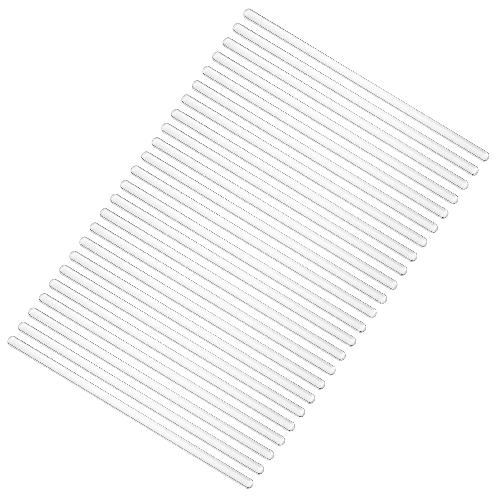 Borosilicate Glass Stick, 7.87inch 7mm Diameter Glass Stirring Rod 24Pcs