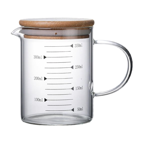 Borosilicate Measuring Jugs with Handle & Lid Measuring Freezer Measuring Cup Scales Mug Clear for Restaurant Baking,Cooking , 350ml 350ml-1