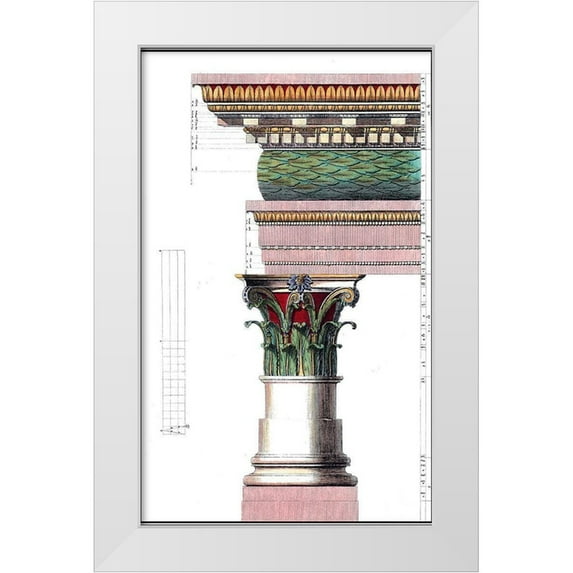 Borra, Giovanni 10x14 White Modern Wood Framed Museum Art Print Titled - Large Column II