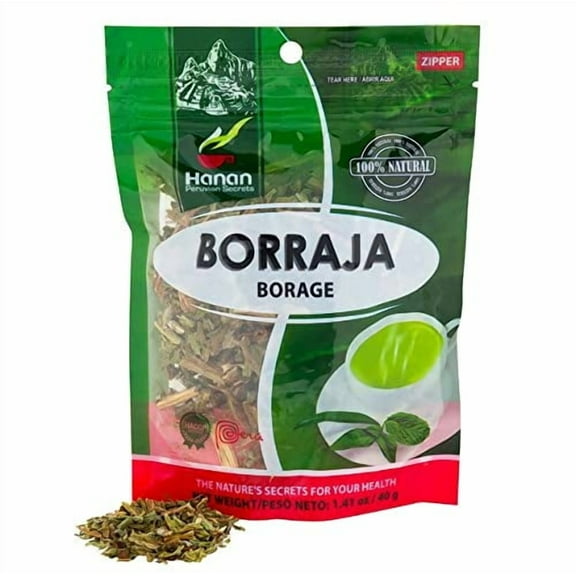 Borraja Loose Leaf 1.4 oz (40 g) aka Borage Tea leaf, Starflower Herb from Peru Natural Herbal Tea
