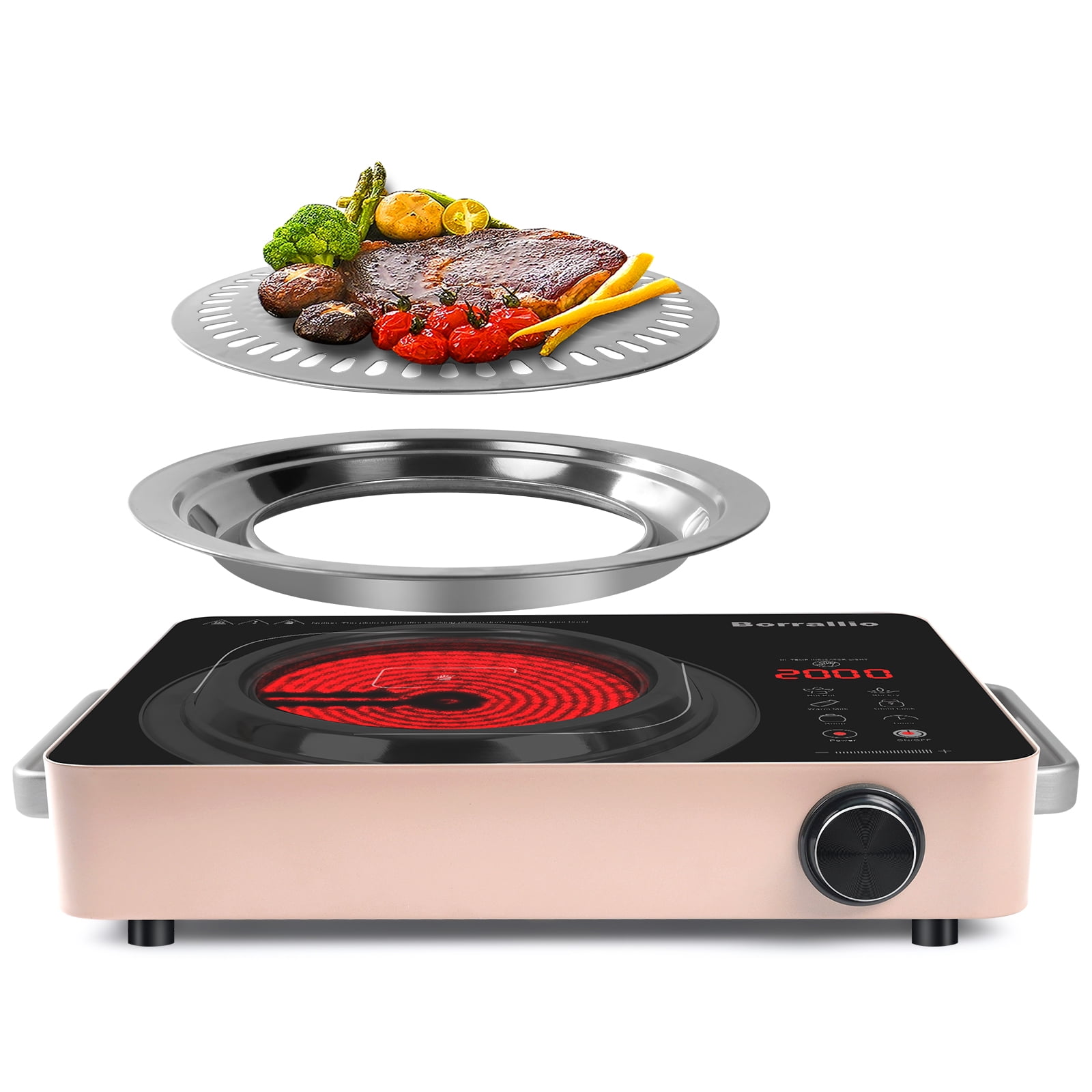 Borrallio Single Burner Electric Cooktop 2200W Portable Stove Top