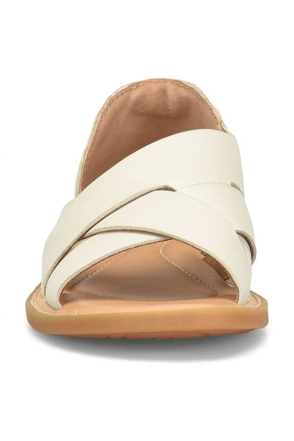 Borrn Ithica Sandal Lino Cream Full Grain Leather BR0054911 Womens Size 7