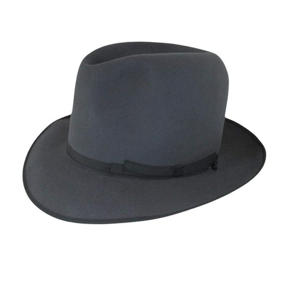 Borsalino Alessandria Fur Felt Hat 57, Steel Grey