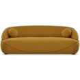 thumbnail image 1 of Borsan Modern Luxury Japandi Style Mustard Yellow Boucle Fabric Curvy Sofa Couch, 1 of 4