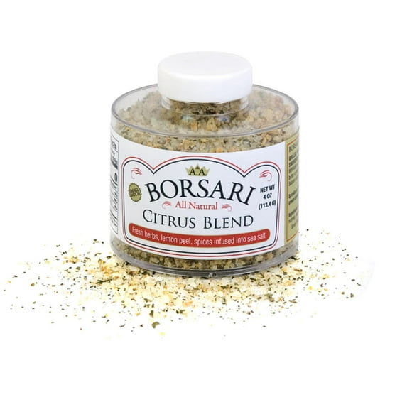 Borsari Citrus Salt Seasoning YYF14 - Gourmet Seasoned Salt with Lemon, Pepper, and Herbs - Premium Citrus Seasoning Salt - All Natural Meat and Fish Seasoning Blend (Citrus 4oz, Pack of 1)