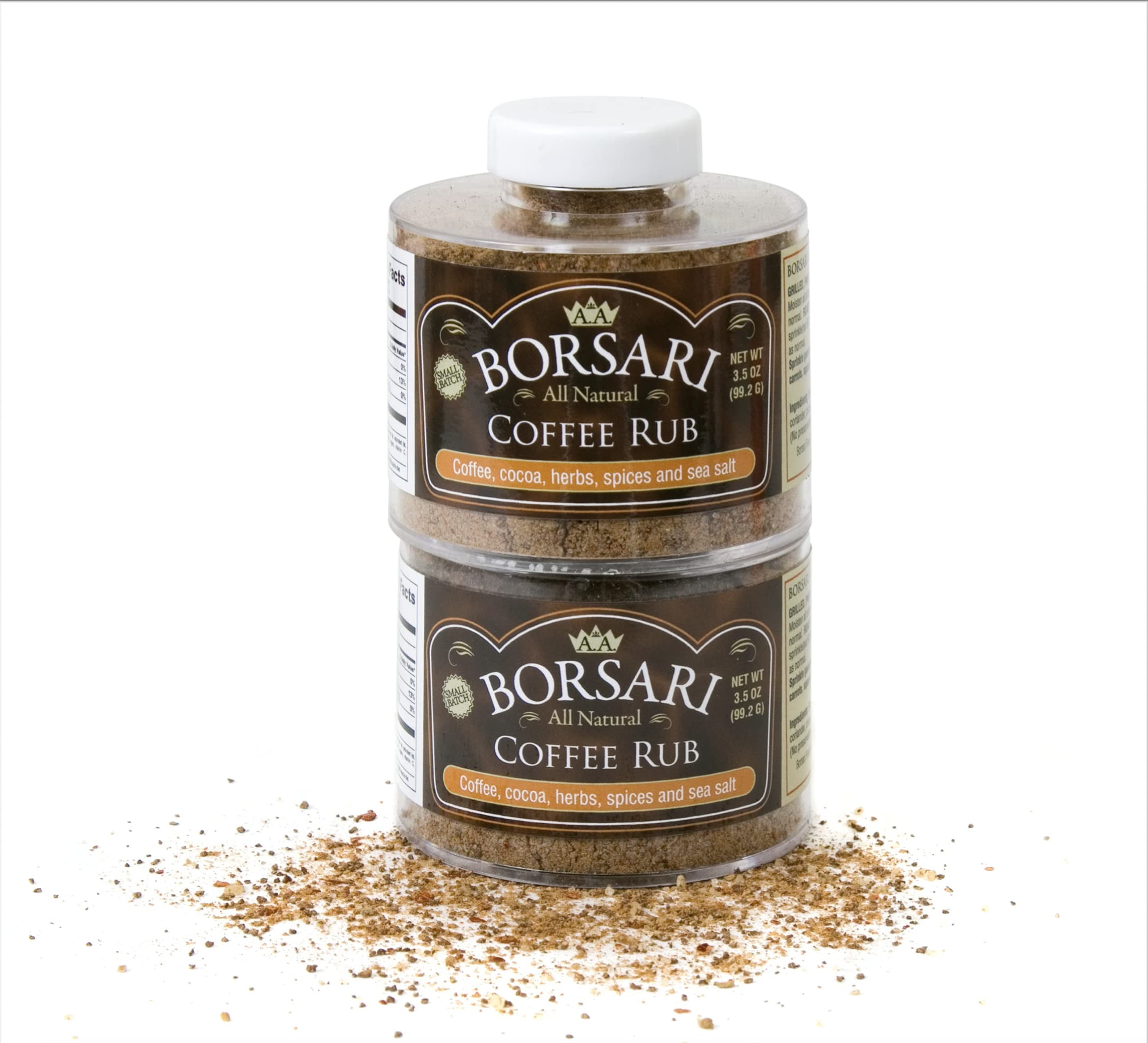 Borsari Coffee Rub Seasoning MMF7 2Shaker Gift Set Gourmet Rib Rub