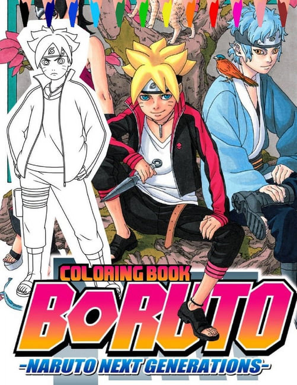 boruto is fight Coloring Page - Anime Coloring Pages