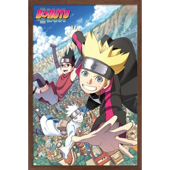 Boruto: Naruto Next Generations - Falling Wall Poster, 22.375" x 34", Framed