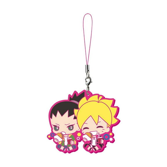 Boruto: Naruto Next Generations Rubber Mascots Shikadai & Boruto Trading Strap