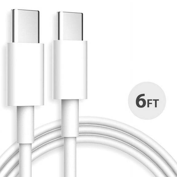 Borz 6' 100W USB C to USB C Cable, White