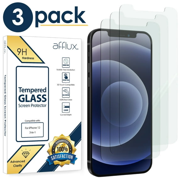 Borz Glass Screen Protector Compatible for iPhone 12/iPhone 12 Pro 2020 6.1 Inch 3 Pack Case Friendly Tempered Glass