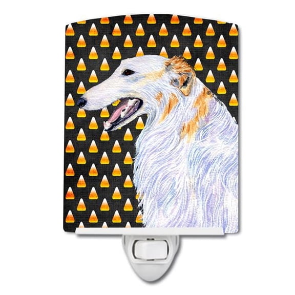 Borzoi Candy Corn Halloween Portrait Ceramic Night Light