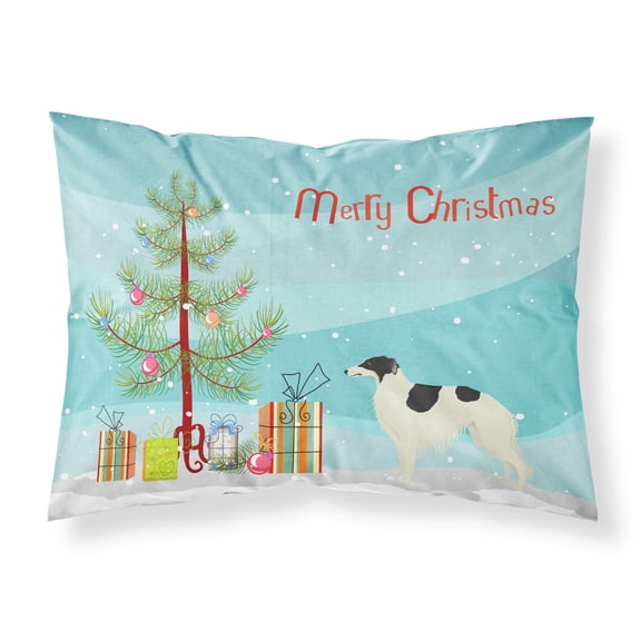 Borzoi Christmas Tree Fabric Standard Pillowcase