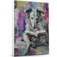 thumbnail image 1 of Borzoi Decor Poster Unframe, Borzoi Dog Canvas Wall Art, Dog Reading Book Canvas Print Painting Poster Wall Decor Dog Lovers Gifts, 1 of 6