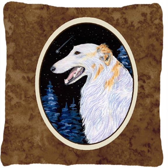 Borzoi Decorative Fabric Pillow - 14 x 14 in.