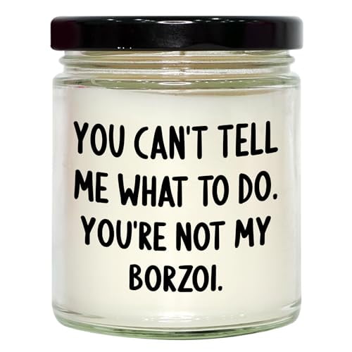Borzoi Dog Lover Gifts from Friends for Christmas - 9oz Vanilla Soy Candle with Funny Quote