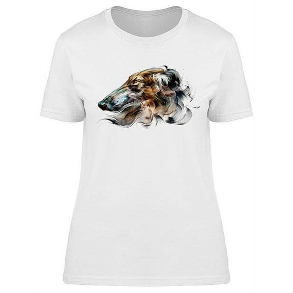 Borzoi Dog Portrait T-Shirt Women -Image by Shutterstock, Female XX-Large