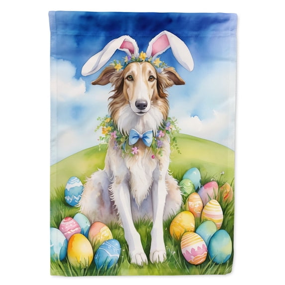 Borzoi Easter Egg Hunt Garden Flag