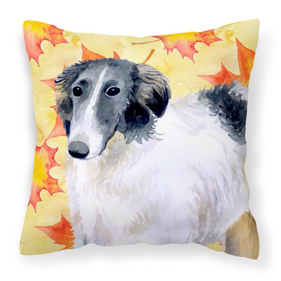 Borzoi Fall Fabric Decorative Pillow