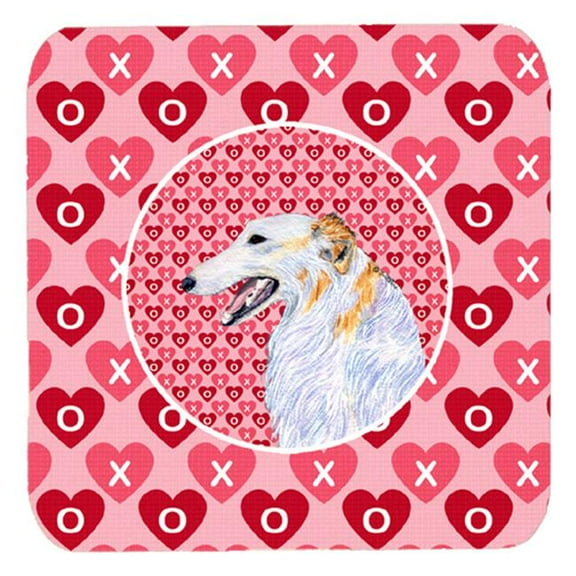 Borzoi Foam Coasters - Set 4, 3.5 x 3.5 In.