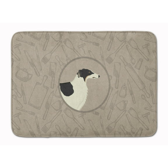 Borzoi In the Kitchen Machine Washable Memory Foam Mat
