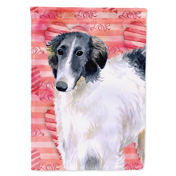 Borzoi Love Flag Canvas House Size